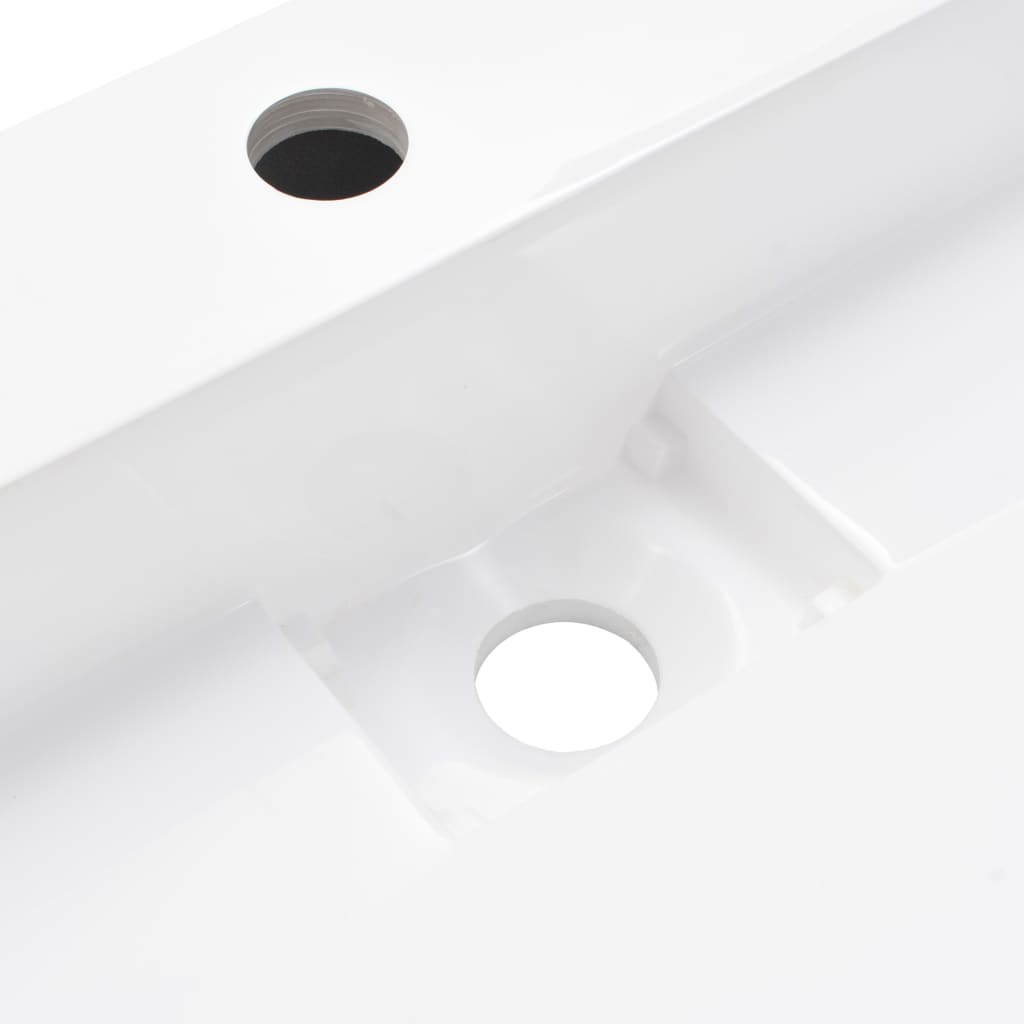 vidaXL Lavatório 50x38x13 cm mineral/mármore fundido branco