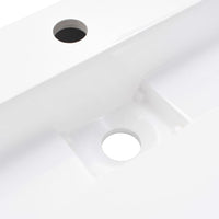 vidaXL Lavatório 50x38x13 cm mineral/mármore fundido branco