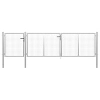 vidaXL Portão de jardim em aço 350 x 75 cm verde