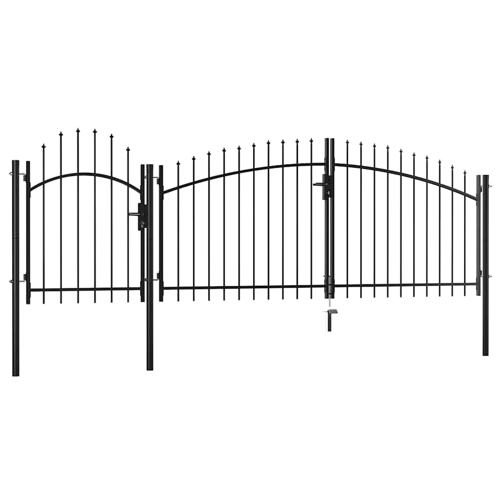 vidaXL Portão de jardim 1,5x4 m aço preto