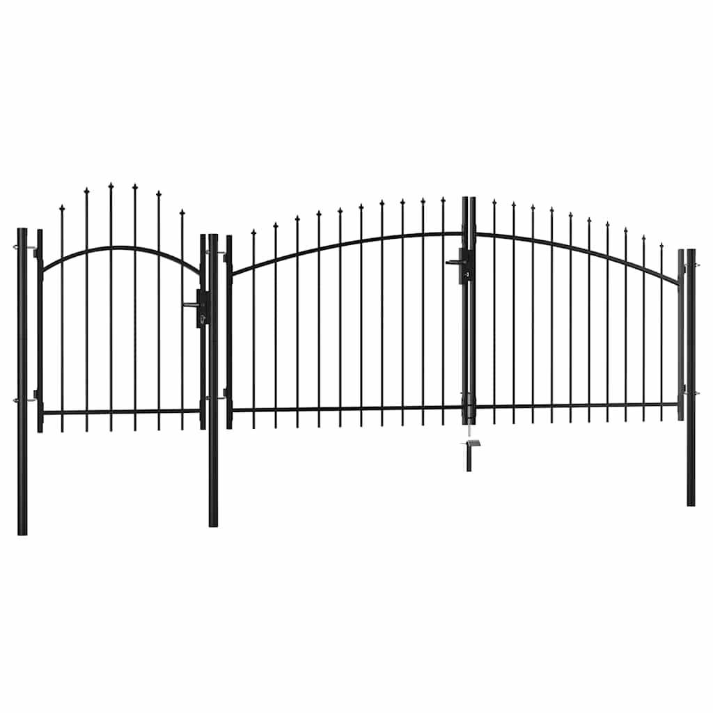 vidaXL Portão de jardim 1,5x4 m aço preto