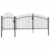 vidaXL Portão de jardim 1,5x4 m aço preto