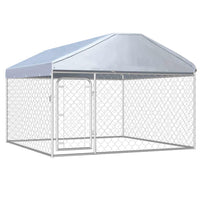 vidaXL Canil de exterior com telhado 100x100x125 cm