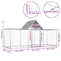 vidaXL Galinheiro 3x1x1,5 m aço galvanizado