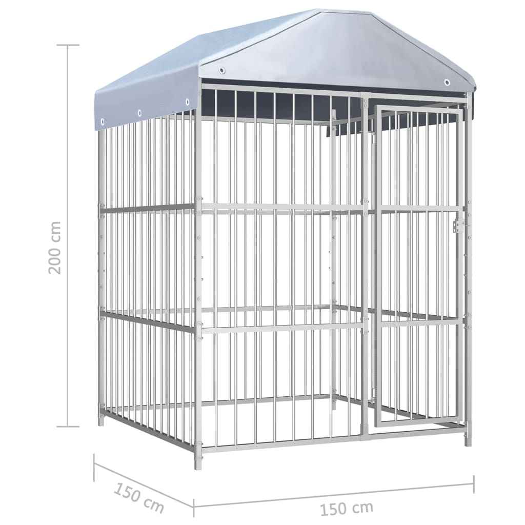 vidaXL Canil de exterior com telhado 150x150x200 cm