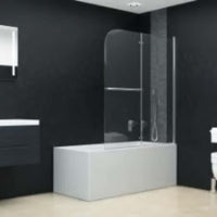 vidaXL Divisória de chuveiro dobrável 2 painéis ESG 120x140 cm