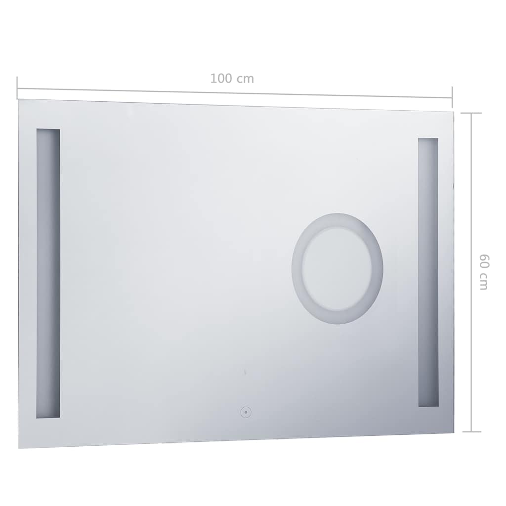vidaXL Espelho de parede LED c/ sensor tátil casa de banho 100x60 cm