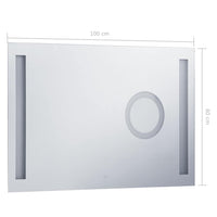 vidaXL Espelho de parede LED c/ sensor tátil casa de banho 100x60 cm