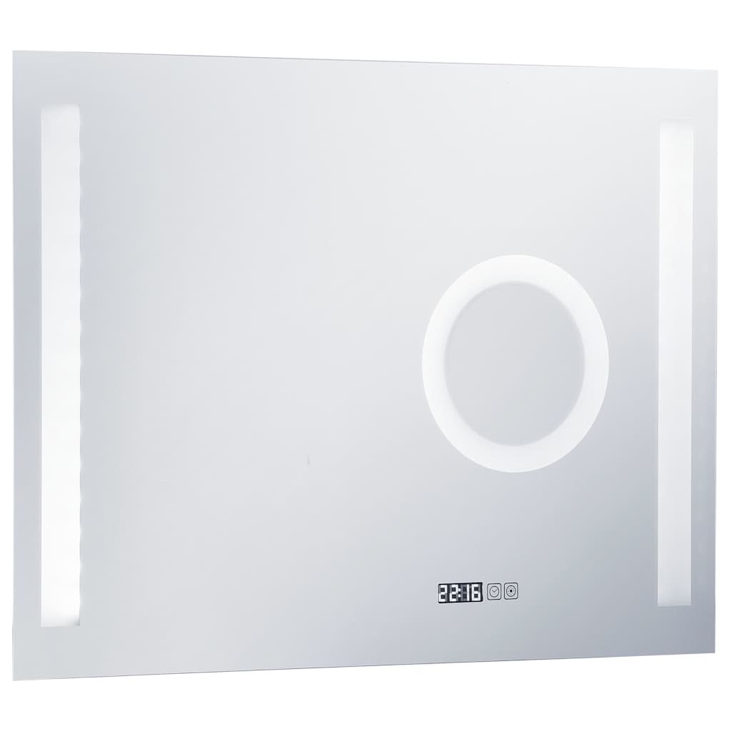vidaXL Espelho de parede LED c/ sensor tátil casa de banho 80x60 cm