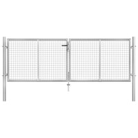 vidaXL Portão de jardim em aço galvanizado 100x75 cm prata