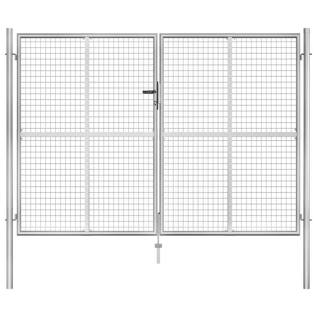 vidaXL Portão de jardim em aço galvanizado 100x75 cm prata