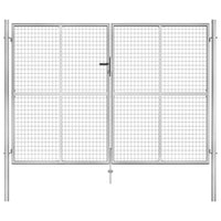 vidaXL Portão de jardim em aço galvanizado 100x75 cm prata