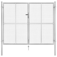 vidaXL Portão de jardim em aço galvanizado 100x75 cm prata