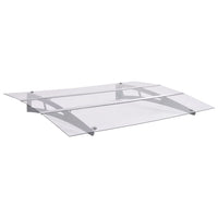 vidaXL Toldo para porta 120x90cm policarbonato prateado e transparente
