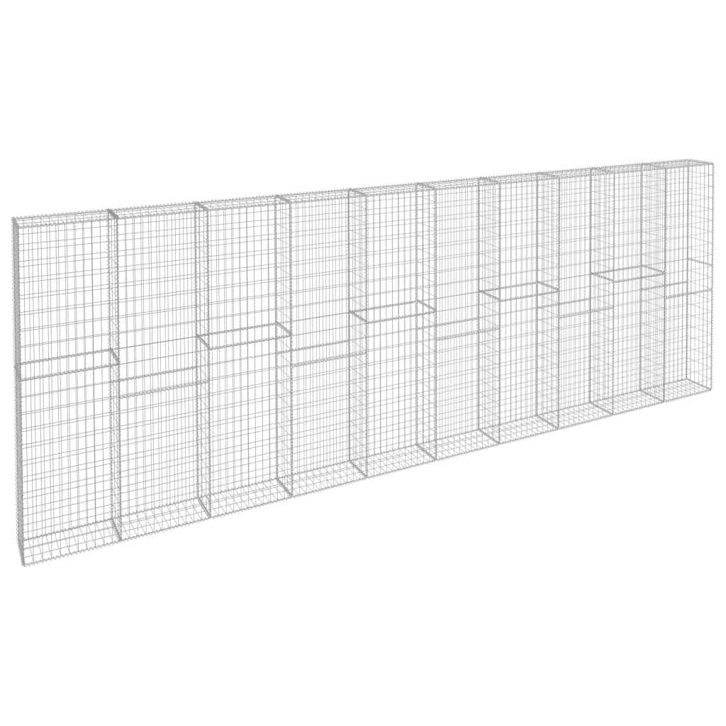 vidaXL Muro gabião com tampas aço galvanizado 600x30x200 cm