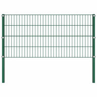 vidaXL Painel de vedação com postes de ferro 176,5x80 cm verde