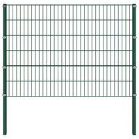 vidaXL Painel de vedação com postes de ferro 176,5x80 cm verde
