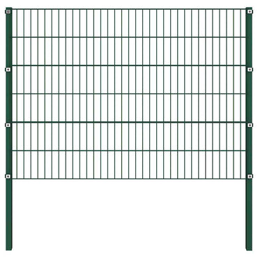 vidaXL Painel de vedação com postes de ferro 176,5x80 cm verde