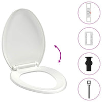 vidaXL Tampo sanita fecho suave design remoção rápida quadrado branco