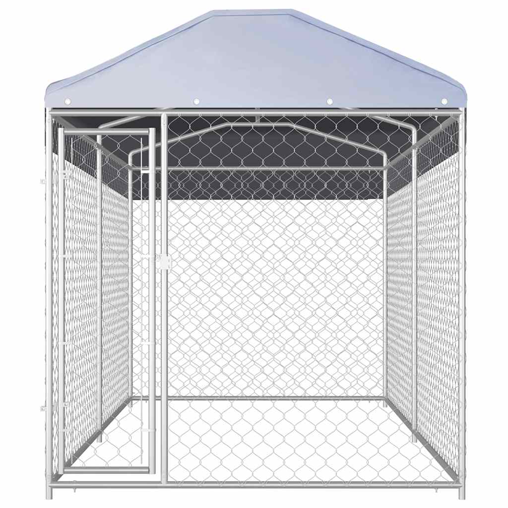 vidaXL Canil de exterior com toldo 382x192x225 cm