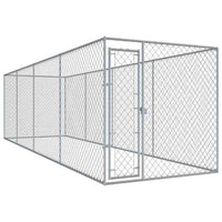 vidaXL Canil de exterior com toldo 382x192x225 cm