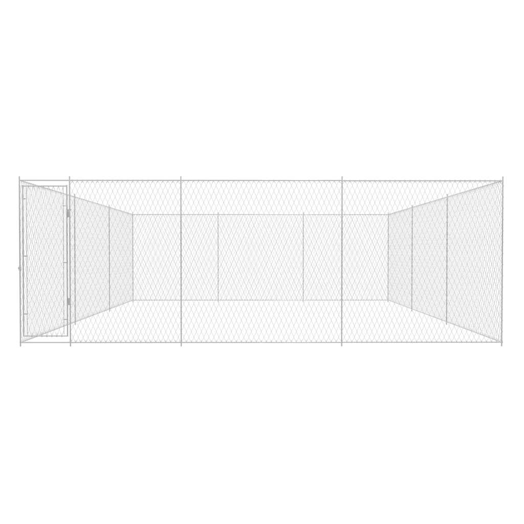 vidaXL Canil de exterior em aço galvanizado 570x570x185 cm