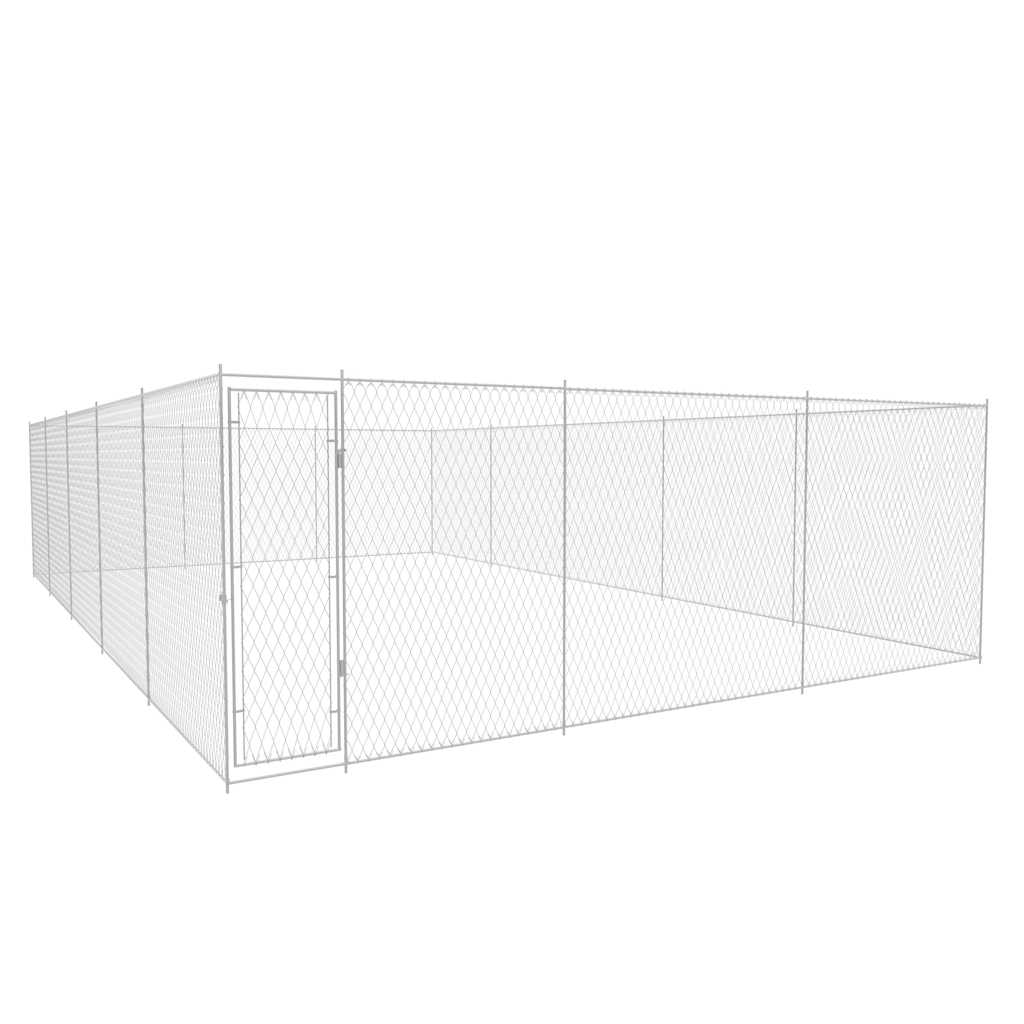 vidaXL Canil de exterior em aço galvanizado 570x570x185 cm