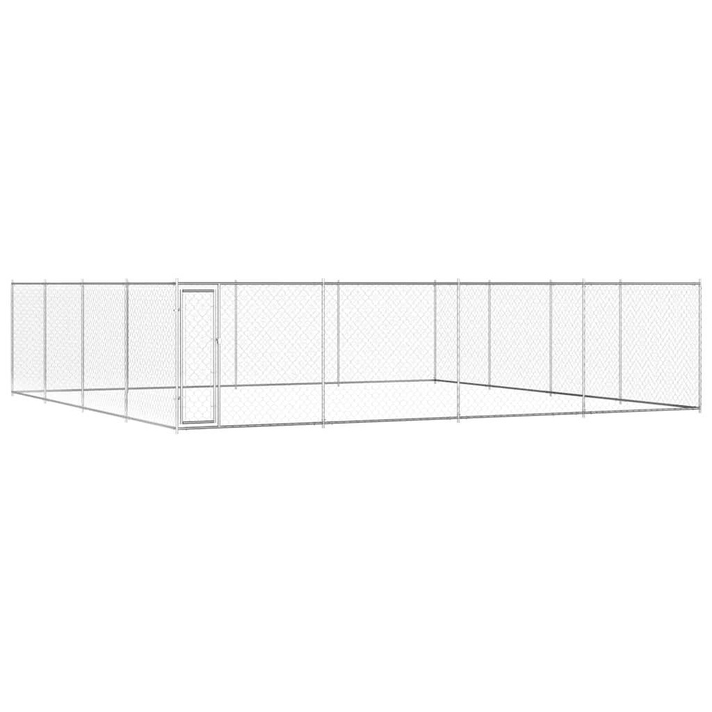 vidaXL Canil de exterior em aço galvanizado 570x570x185 cm