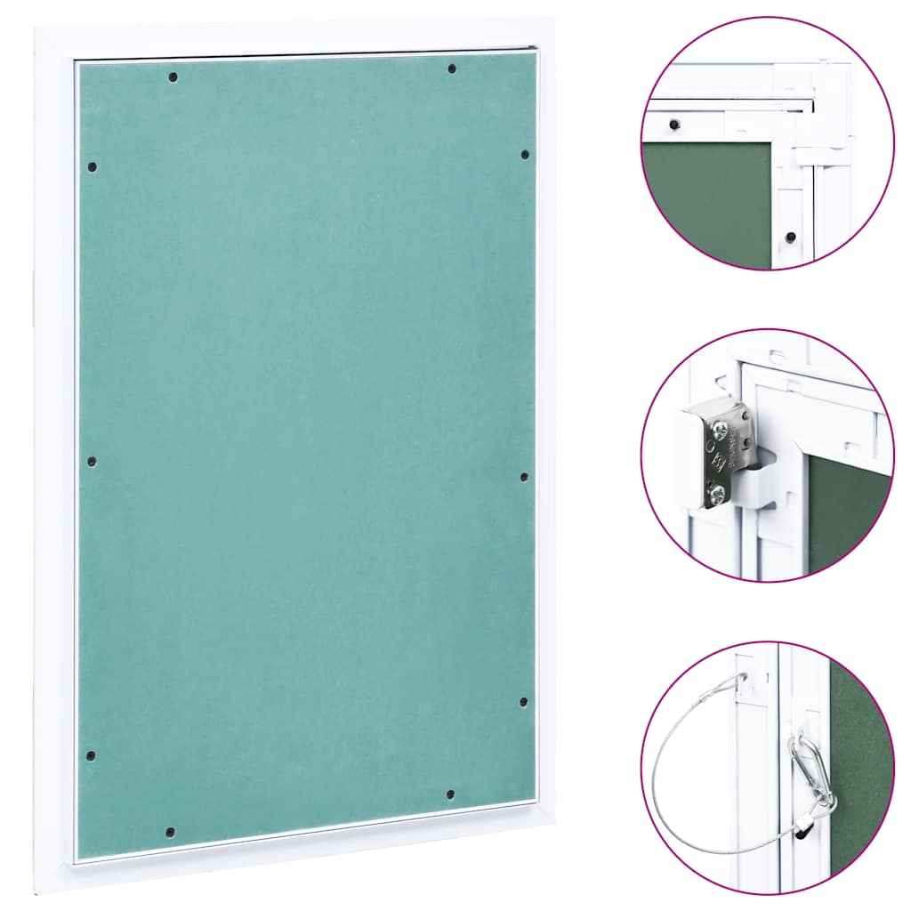 vidaXL Painel acesso moldura de alumínio e gesso cartonado 200x200 mm