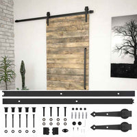 vidaXL Kit de ferragens para porta deslizante 183 cm aço preto