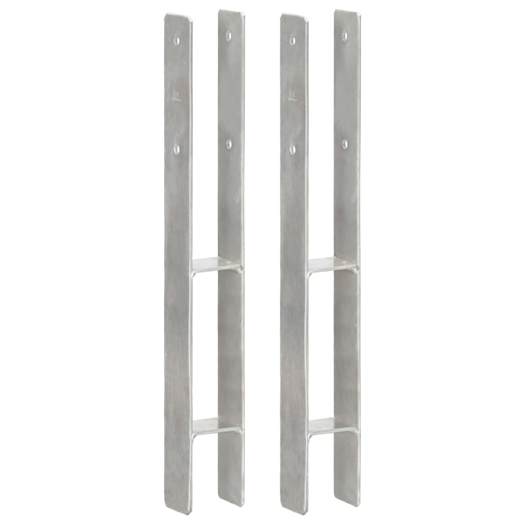 vidaXL Âncoras de vedação 6 pcs 7x6x60 cm aço galvanizado prateado
