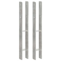vidaXL Âncoras de vedação 6 pcs 7x6x60 cm aço galvanizado prateado