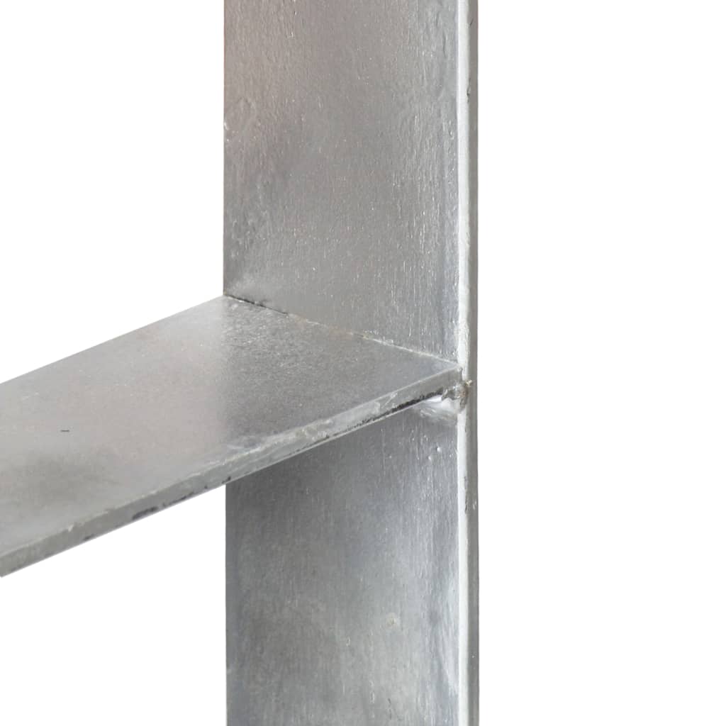 vidaXL Âncoras de vedação 6 pcs 7x6x60 cm aço galvanizado prateado