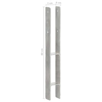 vidaXL Âncoras de vedação 6 pcs 7x6x60 cm aço galvanizado prateado