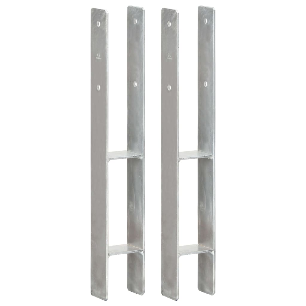 vidaXL Âncoras de vedação 6 pcs 7x6x60 cm aço galvanizado prateado