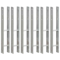 vidaXL Âncoras de vedação 6 pcs 7x6x60 cm aço galvanizado prateado