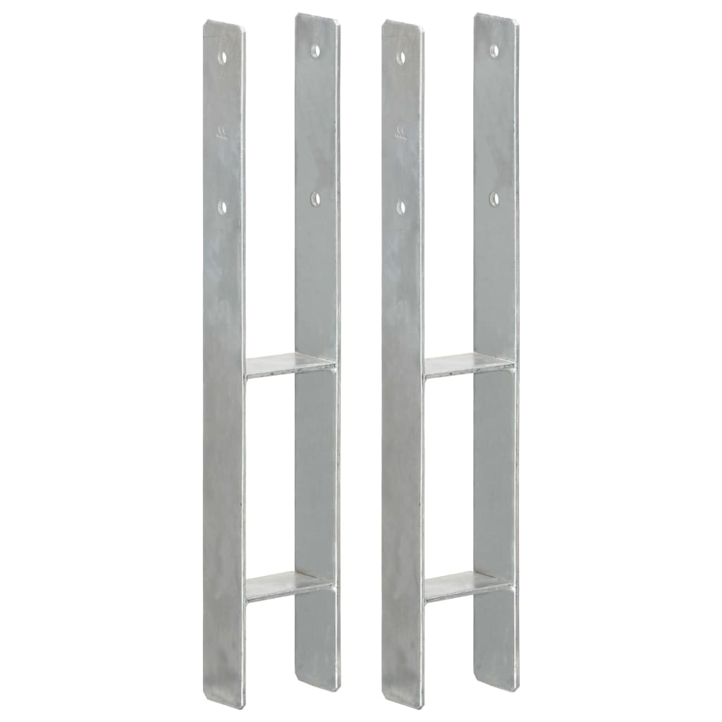 vidaXL Âncoras de vedação 6 pcs 7x6x60 cm aço galvanizado prateado