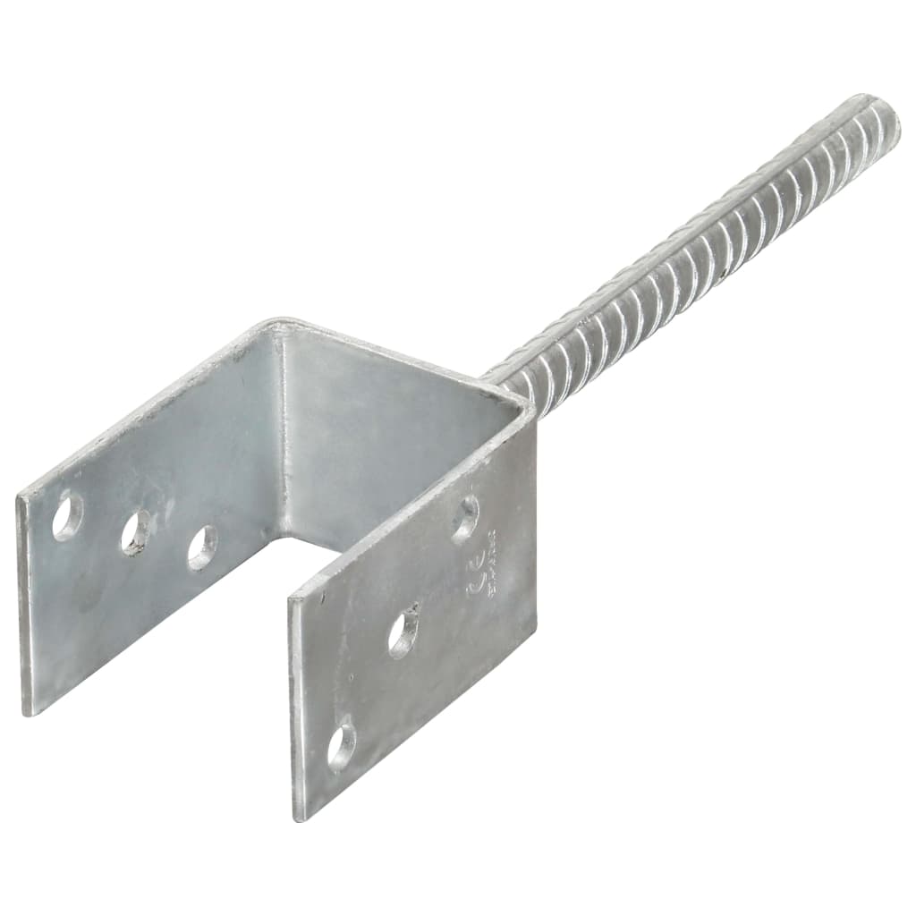 vidaXL Âncoras de vedação 6 pcs 7x6x30 cm aço galvanizado prateado