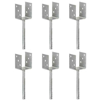 vidaXL Âncoras de vedação 6 pcs 7x6x30 cm aço galvanizado prateado