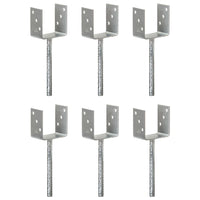 vidaXL Âncoras de vedação 6 pcs 7x6x30 cm aço galvanizado prateado