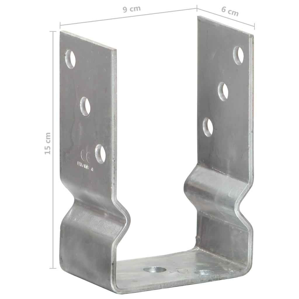 vidaXL Âncoras de vedação 6 pcs 12x6x15 cm aço galvanizado prateado