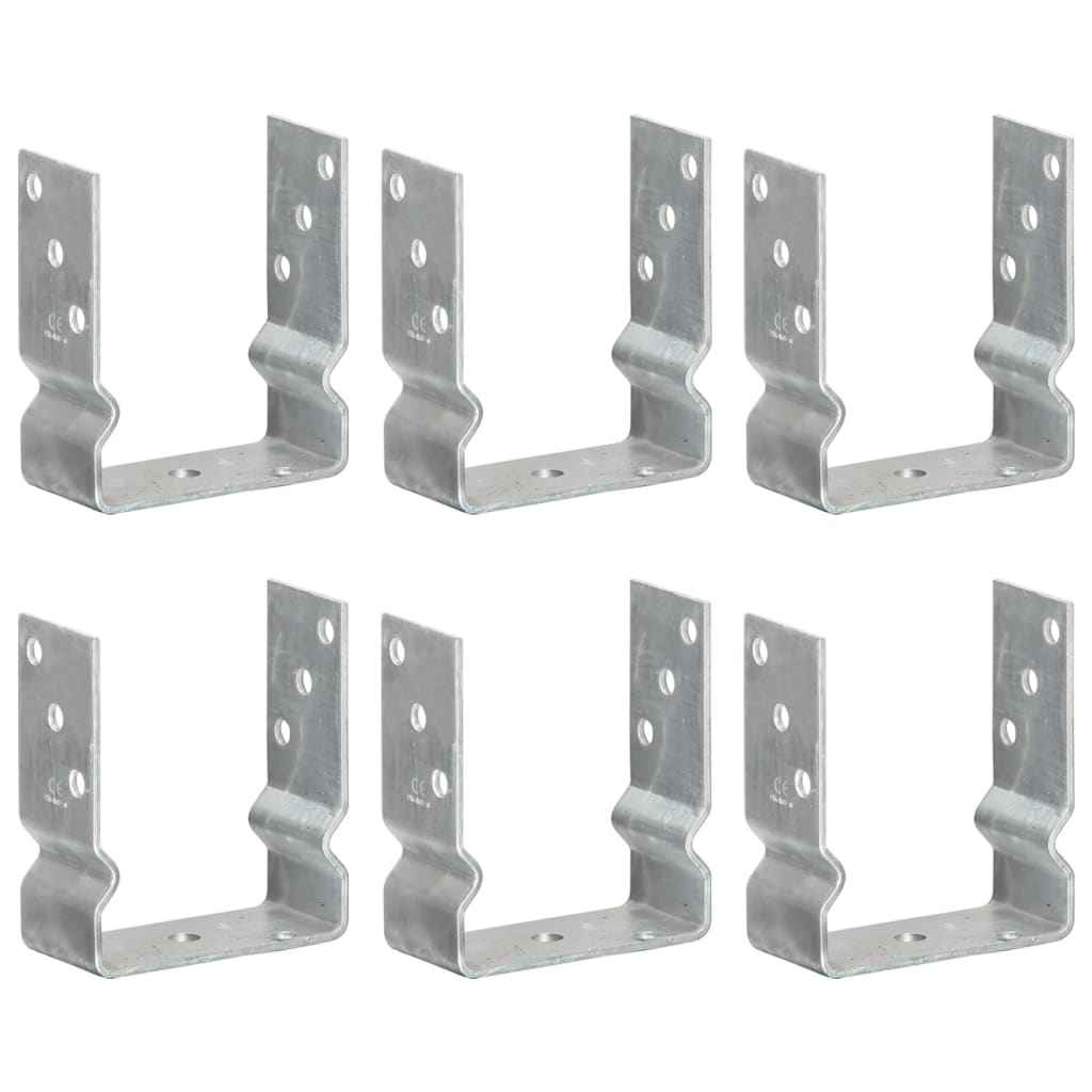 vidaXL Âncoras de vedação 6 pcs 12x6x15 cm aço galvanizado prateado