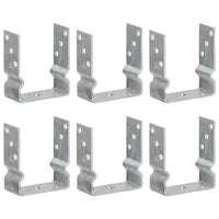 vidaXL Âncoras de vedação 6 pcs 12x6x15 cm aço galvanizado prateado