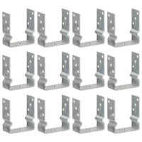 vidaXL Âncoras de vedação 6 pcs 12x6x15 cm aço galvanizado prateado