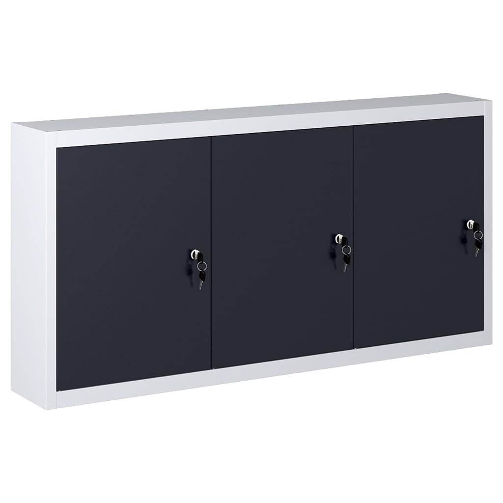 vidaXL Armário ferramentas parede industrial metal cinzento e preto