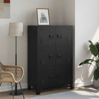 vidaXL Aparador de arrumação industrial 75x40x80 cm aço preto