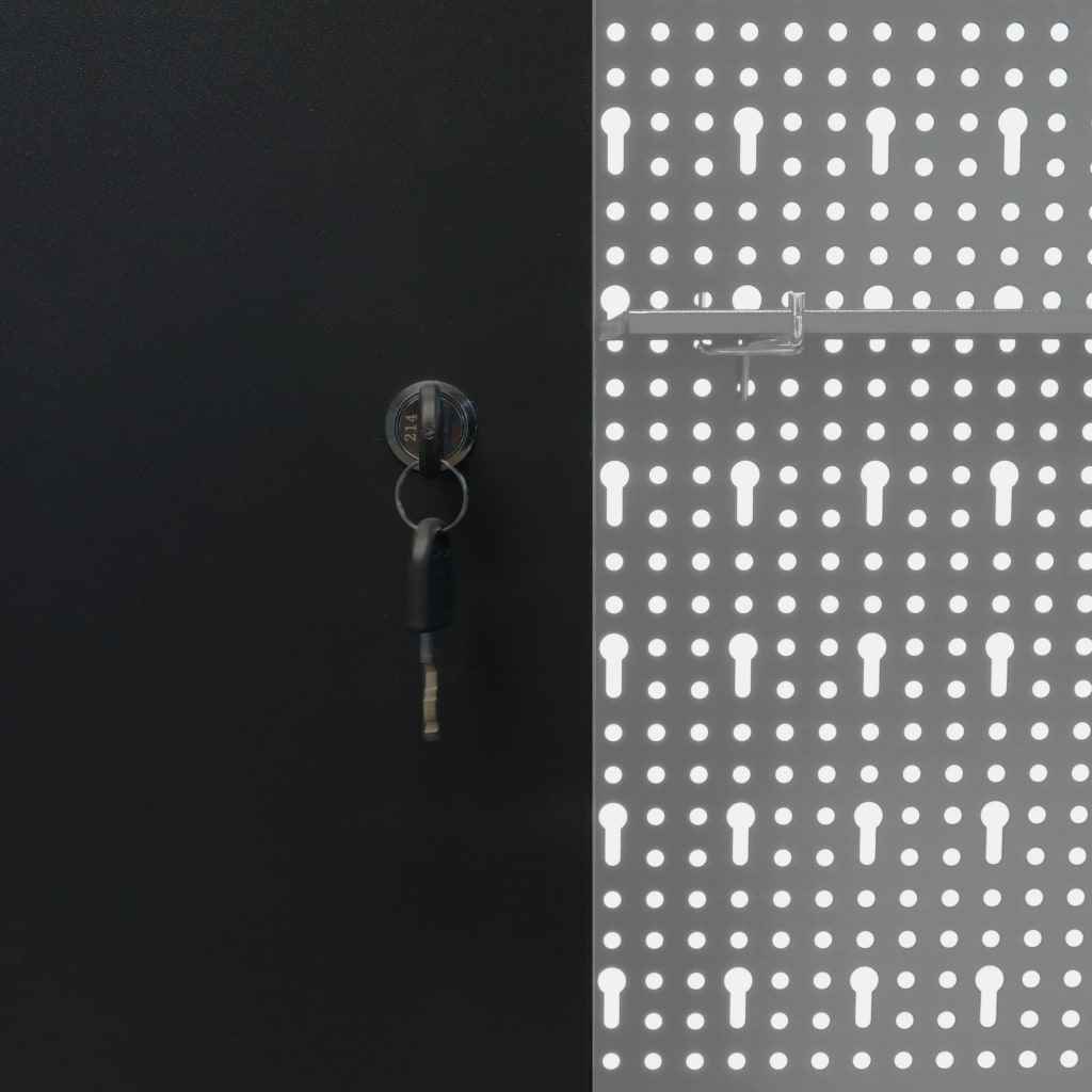 vidaXL Armário ferramentas parede industrial metal cinzento e preto