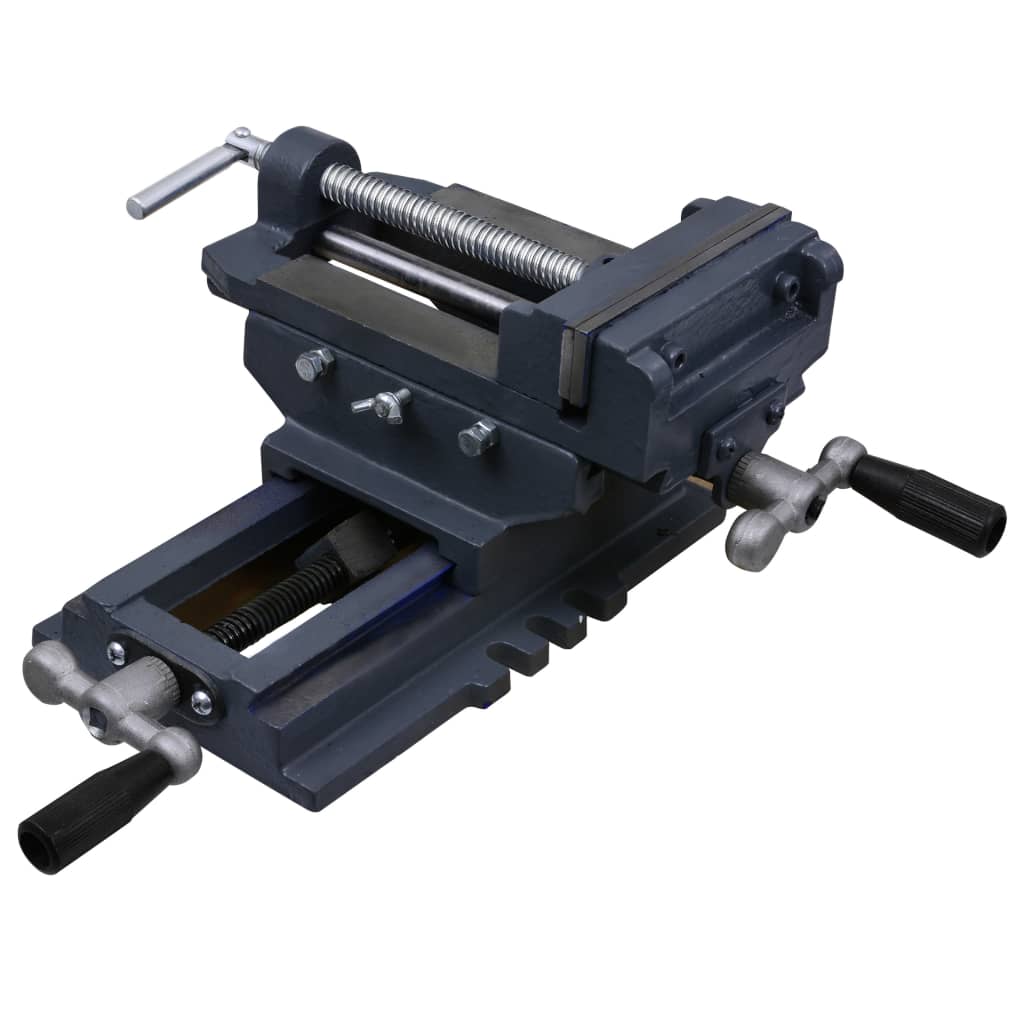 vidaXL Torno-prensa manual com corrediça transversal 70 mm