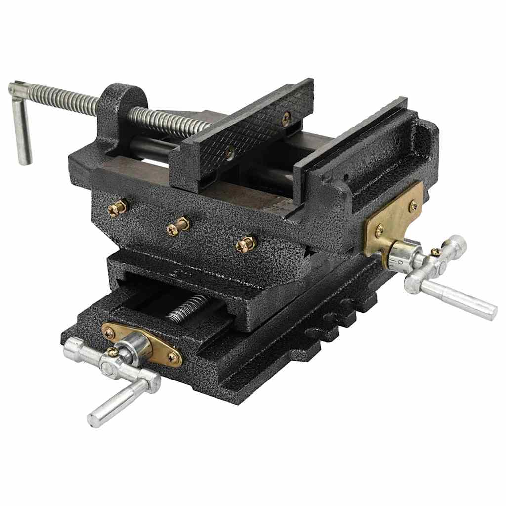 vidaXL Torno-prensa manual com corrediça transversal 70 mm