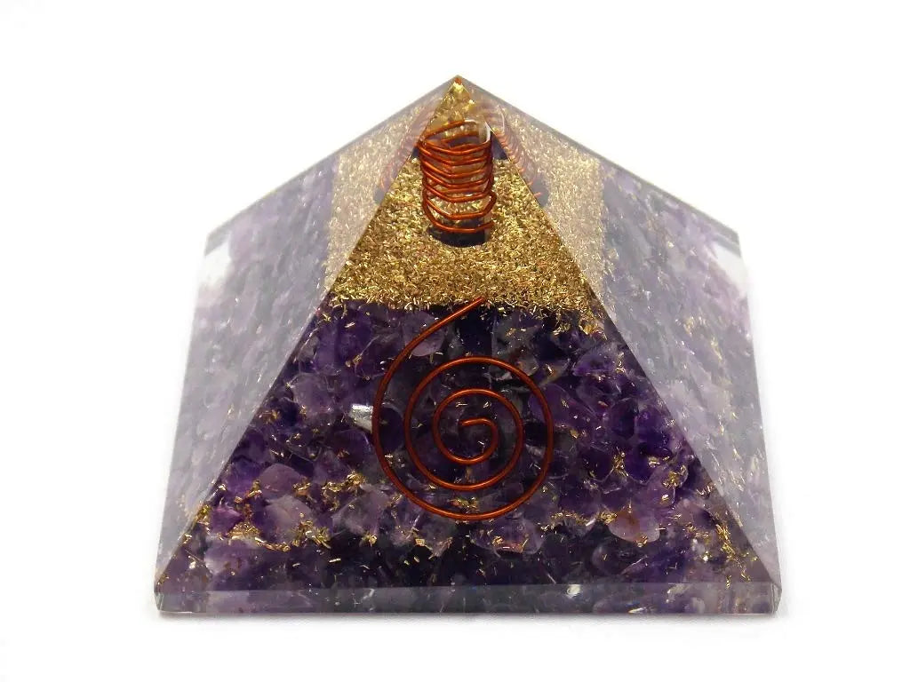 Pirâmide de Orgonite com Ametista - Grande